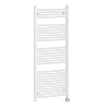 Fjord 1500 x 600mm Curved White Thermostatic Electric Heated Towel Rail