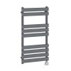 Juva 950 x 500mm Sand Grey Flat Panel Electric Thermostatic Heated Designer Towel Rail