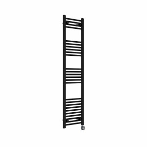 Bergen 1600 x 400mm Straight Black Thermostatic Touch Control Electric Heated Towel Rail