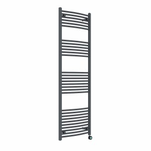 Fjord 1800 x 600mm Curved Anthracite Thermostatic Touch Control Wifi Electric Heated Towel Rail