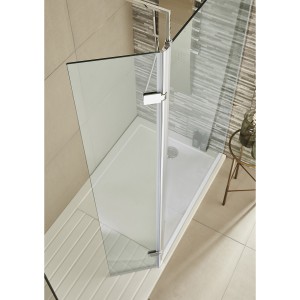 Wet Room Screen with Hinged Wet Room Return Screen - Choice of Size and Panel