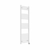 Fjord 1600 x 500mm Curved White Thermostatic Touch Control Electric Heated Towel Rail