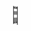 Fjord 1200 x 400mm Curved Black Thermostatic Wifi Control Electric Heated Towel Rail