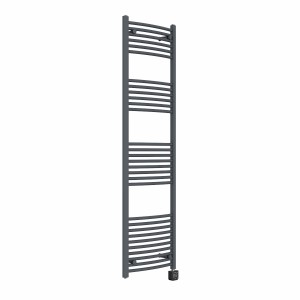 Fjord 1800 x 500mm Curved Anthracite Thermostatic Wifi Control Electric Heated Towel Rail