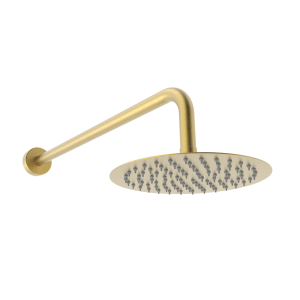 Kartell Ottone - Round Wall Mounted Fixed Head & Arm - Brushed Brass