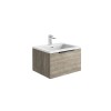 Reid 600mm LED Vanity Unit & Smooth White Basin - Grey Oak