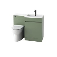 Imperio Faro - 1100mm Bathroom Furniture Right Vanity Unit and Toilet Unit with Basin - Green