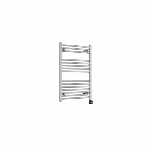 Fjord 800 x 600mm Curved Chrome Thermostatic Touch Control Electric Heated Towel Rail