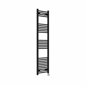 Bergen 1600 x 400mm Straight Black Thermostatic Touch Control Wifi Electric Heated Towel Rail