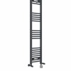 Bergen 1400 x 300mm Dual Fuel Straight Anthracite Thermostatic Electric Heated Towel Rail