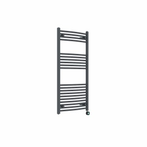 Fjord 1200 x 600mm Curved Anthracite Thermostatic Touch Control Wifi Electric Heated Towel Rail