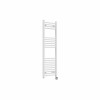 Bergen 1200 x 400mm Straight White Thermostatic Touch Control Electric Heated Towel Rail