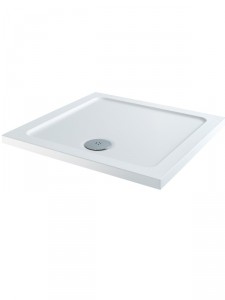 Essentials 1000 x 1000mm Square Stone Shower Tray White
