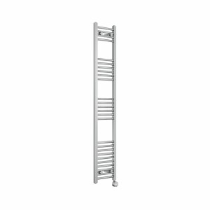 Fjord 1600 x 300mm Curved Chrome Thermostatic Touch Control Electric Heated Towel Rail
