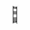 Bergen 1200 x 400mm Straight Black Thermostatic Touch Control Electric Heated Towel Rail