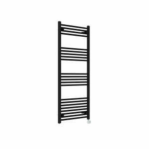 Bergen 1400 x 600mm Straight Black Thermostatic Touch Control Electric Heated Towel Rail