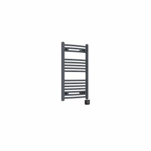 Fjord 800 x 500mm Curved Anthracite Thermostatic Wifi Control Electric Heated Towel Rail