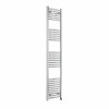 Fjord 1800 x 400mm Curved Chrome Prefilled Electric Heated Towel Rail