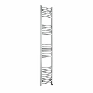 Fjord 1800 x 400mm Curved Chrome Prefilled Electric Heated Towel Rail