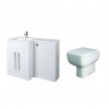 Calm White Left Hand Combination Vanity Unit with RAK-Series 600 Toilet & Soft Close Seat & Concealed Cistern - 1100mm