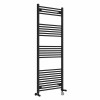 Bergen 1600 x 600mm Dual Fuel Straight Black Thermostatic Electric Heated Towel Rail