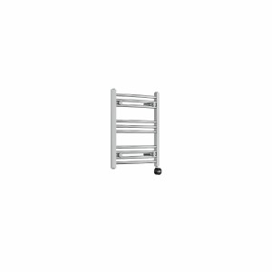 Fjord 600 x 500mm Curved Chrome Thermostatic Touch Control Electric Heated Towel Rail