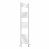Bergen 1600 x 400mm Dual Fuel Straight White Thermostatic Electric Heated Towel Rail