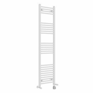 Bergen 1600 x 400mm Dual Fuel Straight White Thermostatic Electric Heated Towel Rail