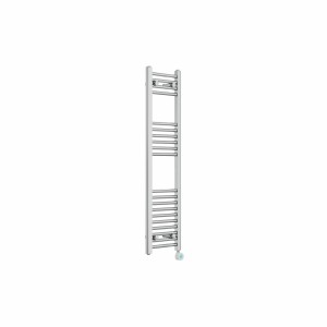 Bergen 1200 x 300mm Straight Chrome Thermostatic Touch Control Wifi Electric Heated Towel Rail