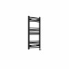 Fjord 1000 x 500mm Curved Black Thermostatic Touch Control Electric Heated Towel Rail