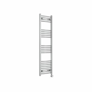 Fjord 1400 x 400mm Curved Chrome Thermostatic Touch Control Electric Heated Towel Rail