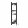 Fjord 1000 x 300mm Curved Anthracite HEC Thermostatic Electric Heated Towel Rail