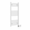 Fjord 1000 x 400mm Curved White HEC Thermostatic Electric Heated Towel Rail