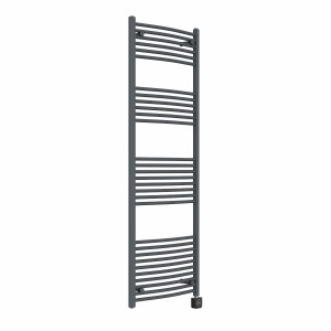 Fjord 1800 x 600mm Curved Anthracite Thermostatic Wifi Control Electric Heated Towel Rail