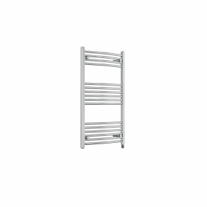 Fjord 1000 x 600mm Curved Chrome Prefilled Electric Heated Towel Rail