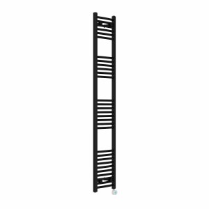 Fjord 1800 x 300mm Curved Black Thermostatic Touch Control Wifi Electric Heated Towel Rail