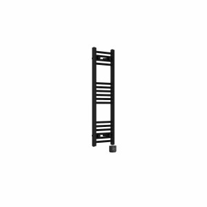 Bergen 1000 x 300mm Straight Black Thermostatic Wifi Control Electric Heated Towel Rail