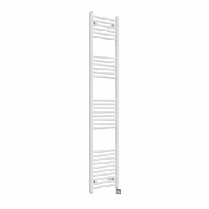 Bergen 1800 x 400mm Straight White Thermostatic Touch Control Electric Heated Towel Rail