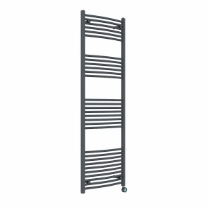 Fjord 1800 x 600mm Curved Anthracite Thermostatic Touch Control Wifi Electric Heated Towel Rail