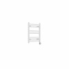 Fjord 600 x 500mm Curved White Thermostatic Touch Control Electric Heated Towel Rail