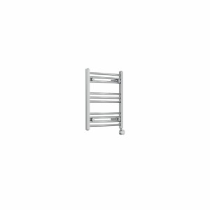 Fjord 600 x 500mm Curved Chrome Thermostatic Touch Control Electric Heated Towel Rail