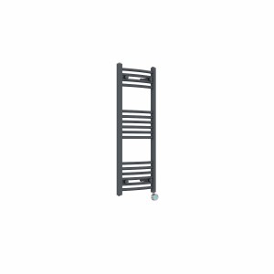 Fjord 1000 x 400mm Curved Anthracite Thermostatic Touch Control Wifi Electric Heated Towel Rail