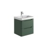 Acton 600mm Wall Hung Vanity Unit & White Basin - Green