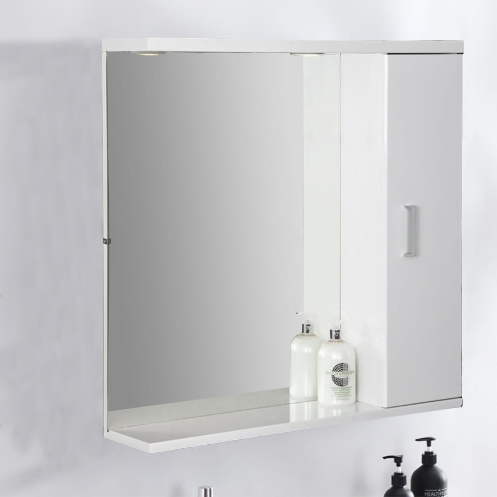 Modern Bathroom Wall Hung Mirror Cabinet Storage Furniture Unit 850 x 750mm