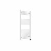 Bergen 1200 x 600mm Straight White Thermostatic Touch Control Electric Heated Towel Rail