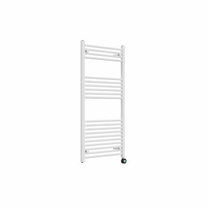 Bergen 1200 x 600mm Straight White Thermostatic Touch Control Electric Heated Towel Rail