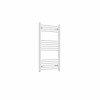 Fjord 1000 x 600mm Curved White Prefilled Electric Heated Towel Rail