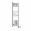 Bergen 1000 x 300mm Straight Chrome HEC Thermostatic Electric Heated Towel Rail
