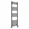 Fjord 1600 x 500mm Dual Fuel Curved Anthracite Thermostatic Electric Heated Towel Rail