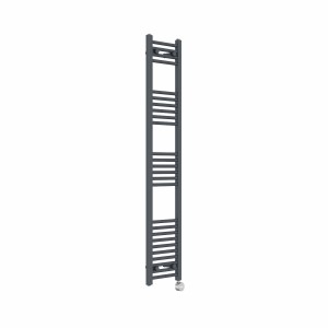 Bergen 1600 x 300mm Straight Anthracite Thermostatic Touch Control Electric Heated Towel Rail